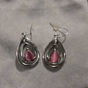Pink/silver earrings